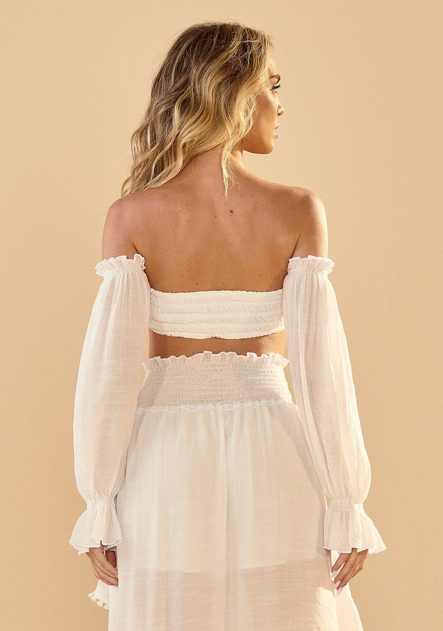 Conjunto top + calça manga resort