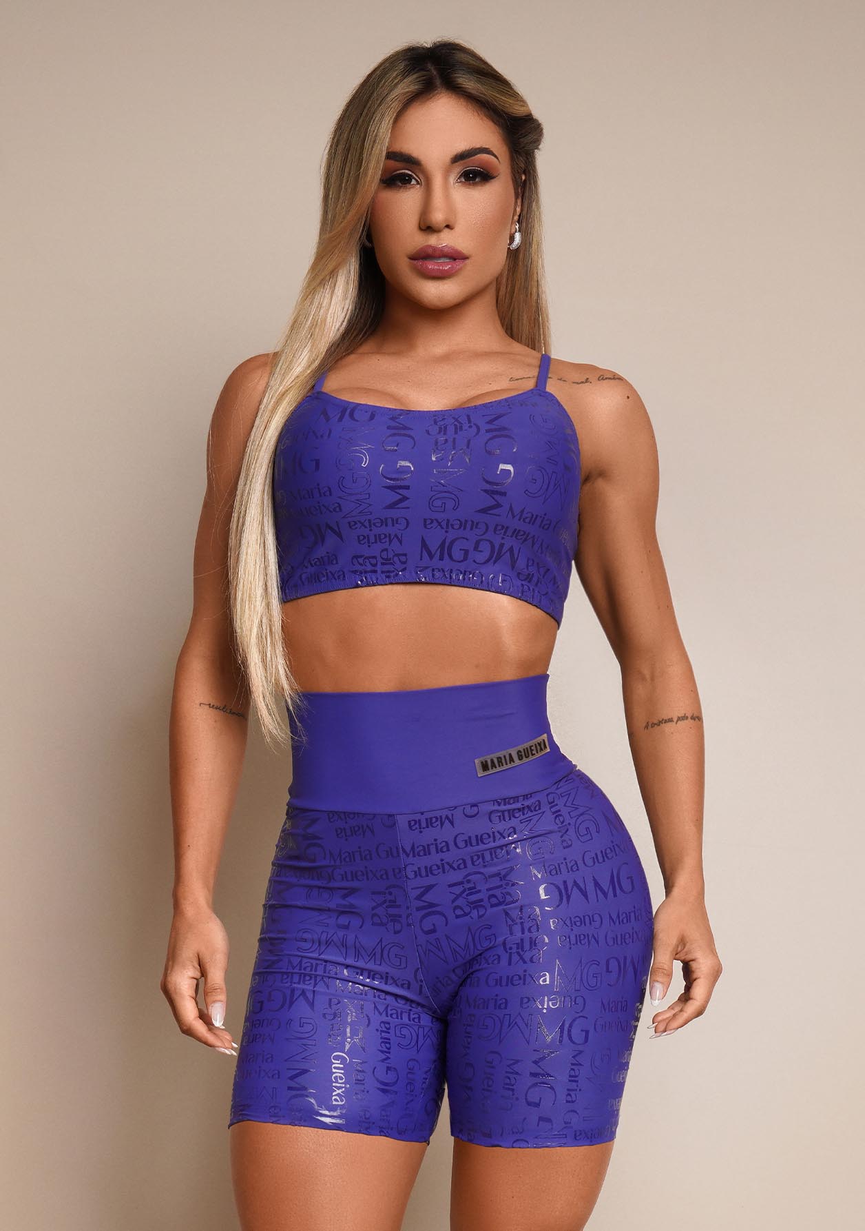 Conjunto top + bermuda bojo colors – Azul