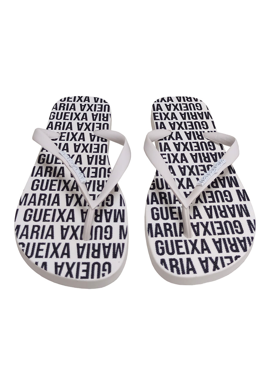 Chinelo flip-flop tira metal – Branco