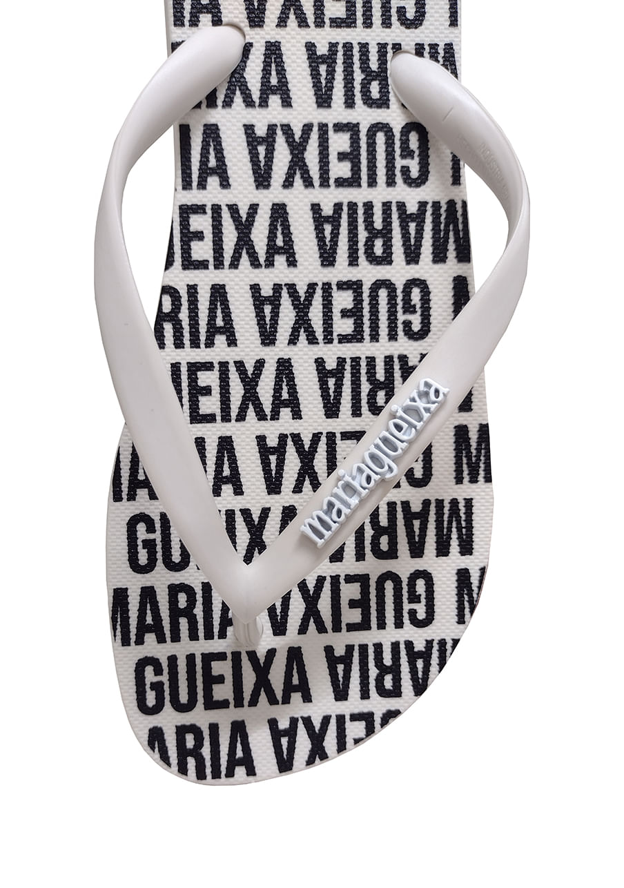 Chinelo flip-flop tira metal – Branco