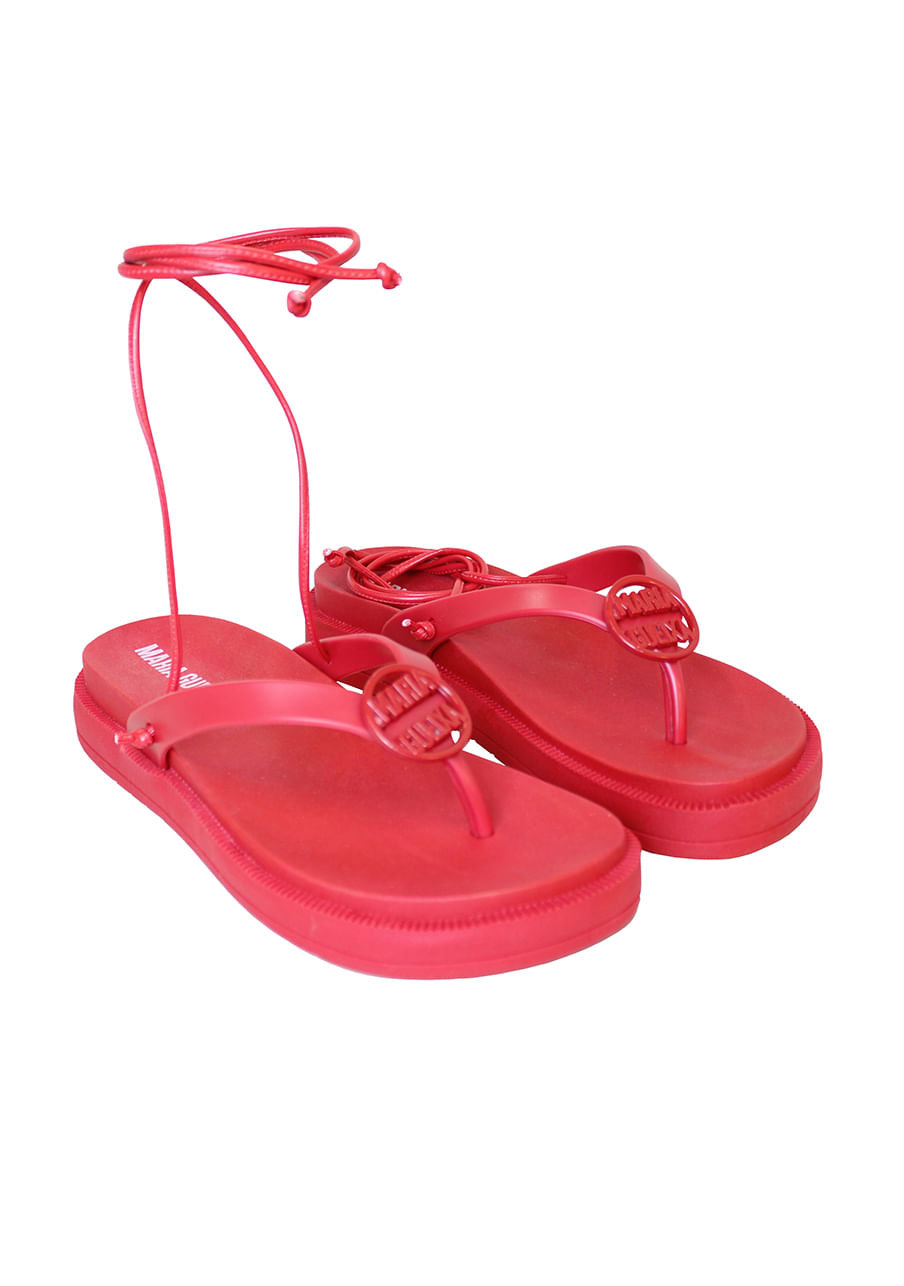 Sandalia redonda tira removivel – Vermelho