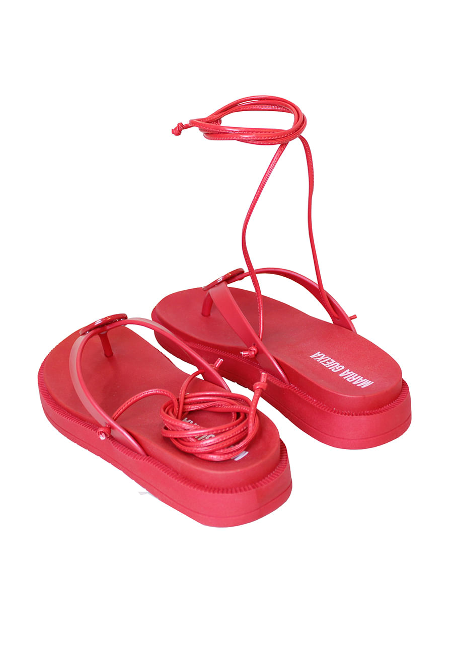 Sandalia redonda tira removivel – Vermelho
