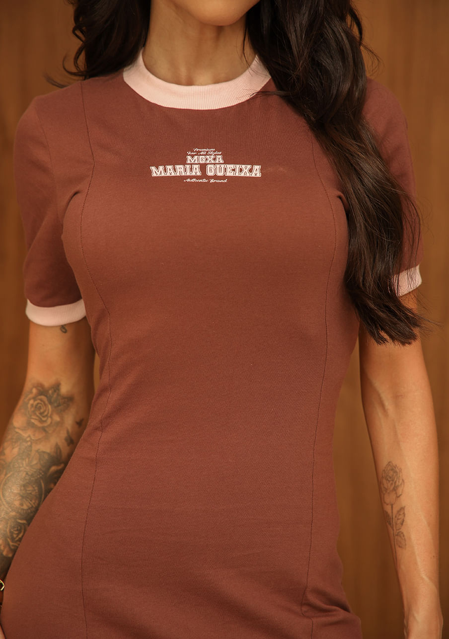 Vestido tubinho esportivo – Marrom