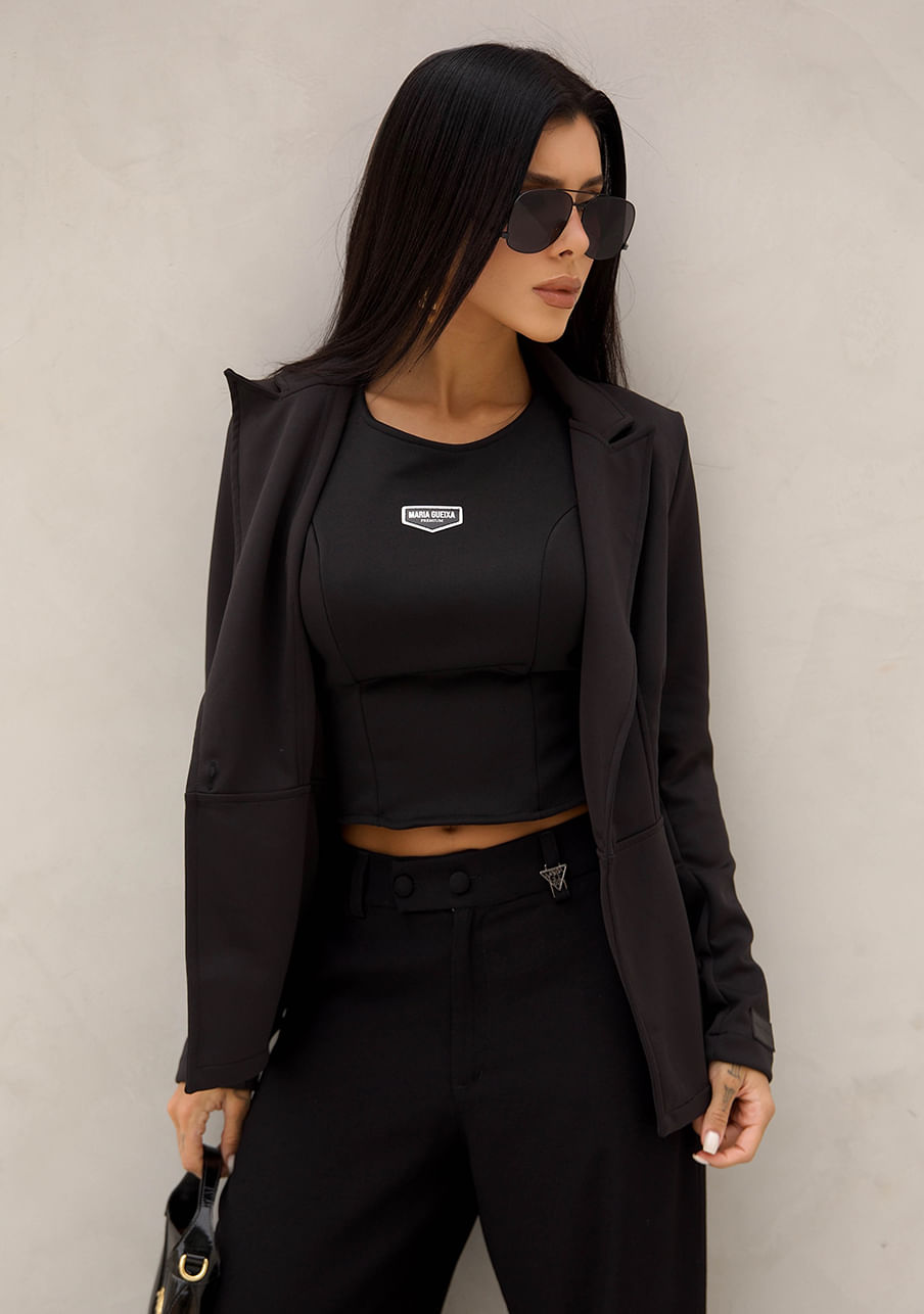 Blazer elastic acinturado