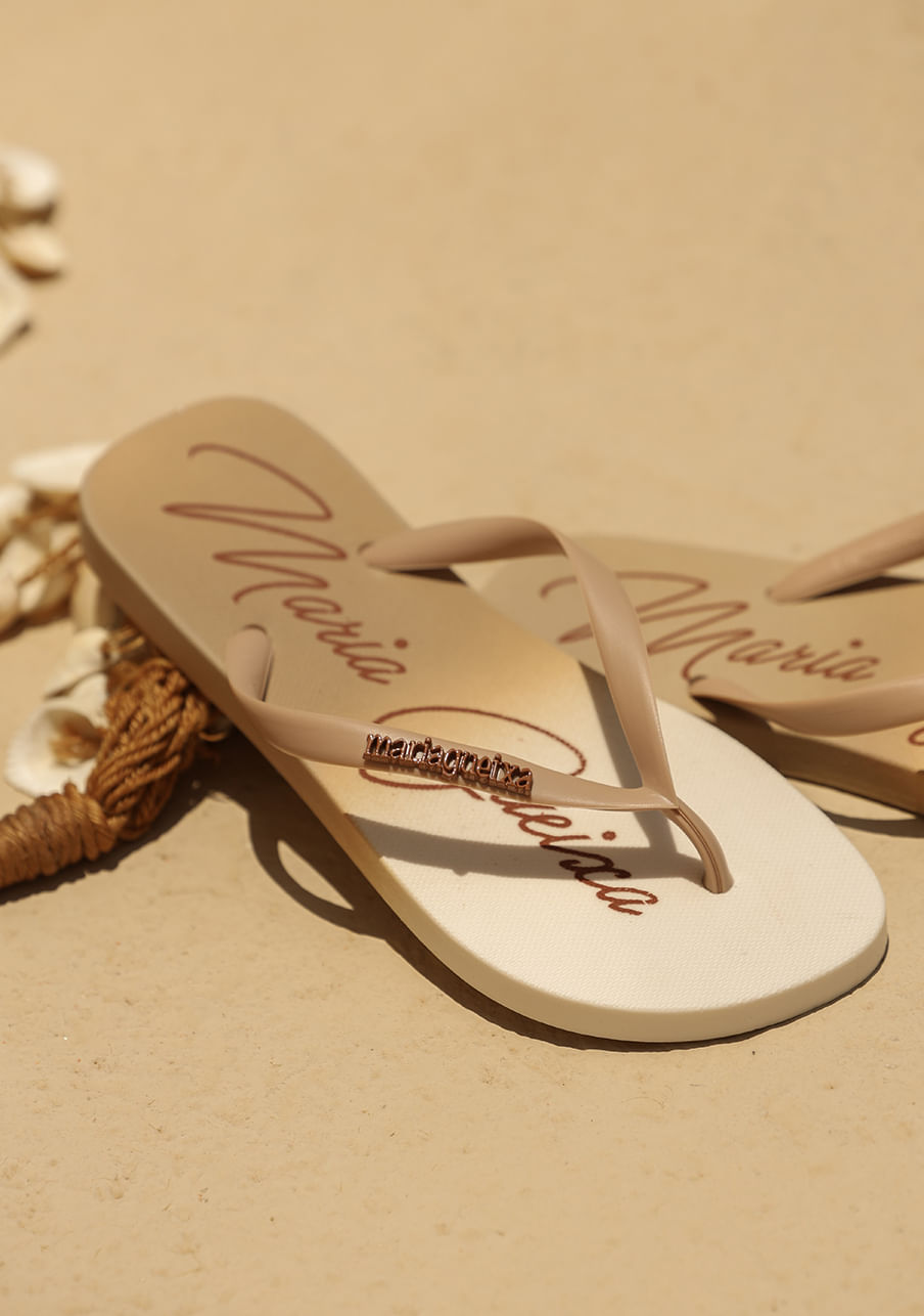 Chinelo degrade metal – Bege com off