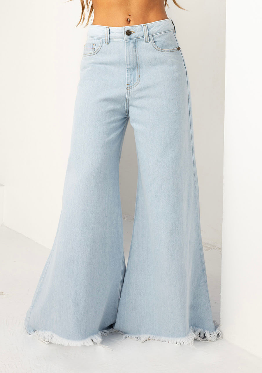 Calça jeans pantalona