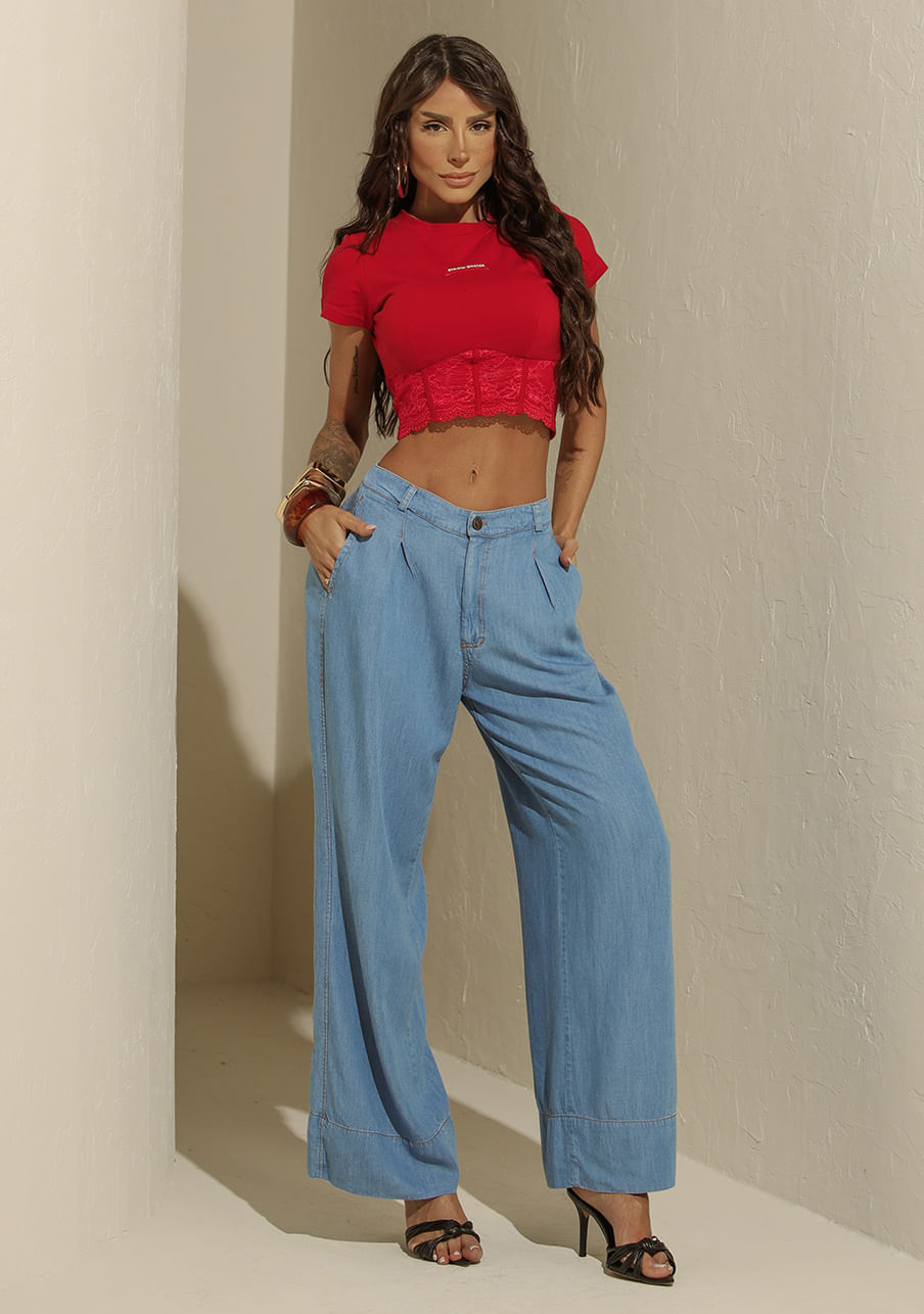 Calça jeans alfaiataria